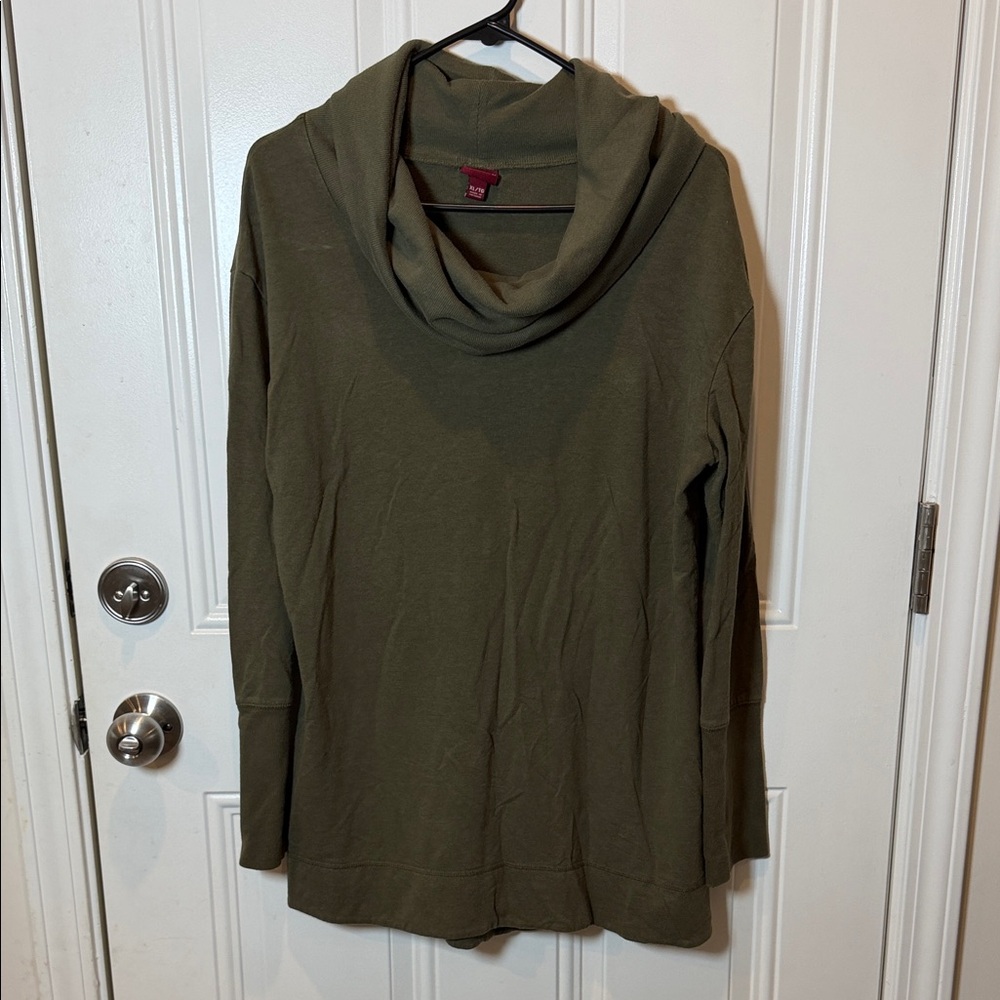 Merona Olive Green Cowl Neck Sweater